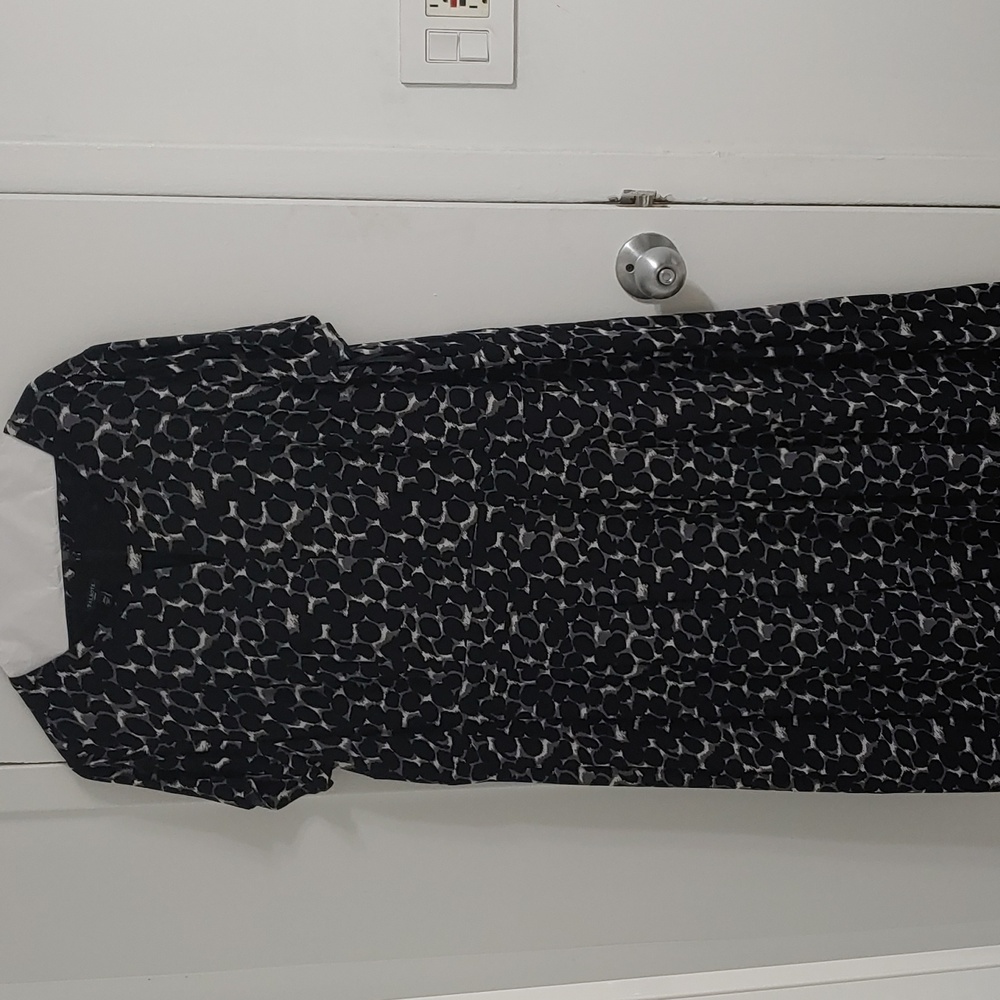 Talbots Black Cream and Gray Dress 20W